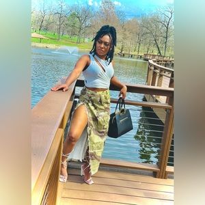 Thigh High Camo Skirt